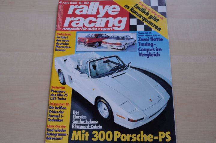 Deckblatt Rallye Racing (04/1986)